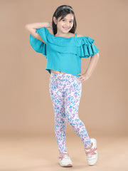 Girls Cotton Floral Printed Jegging