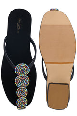 صندل أنيق وعصري بكعب دائري مفتوح من الخلف بعرض بوصة واحدة