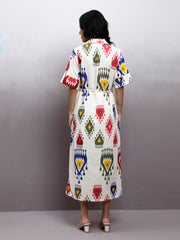 Printed A-Line Midi Dress