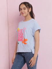 بلوزة قصيرة قطنية للبنات