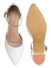 صندل أنيق وعصري بكعب عريض بارتفاع 2 بوصة وحلقة للكاحل ومقدمة مدببة