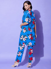 طقم نسائي من 3 قطع: بلوزة قصيرة وبنطال