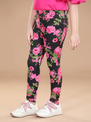 Girls Cotton Floral Printed Jegging