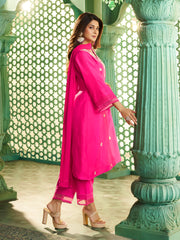 Pink Embroidered Kurta Set