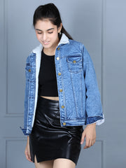 Girls Denim and Fleece lined jacket