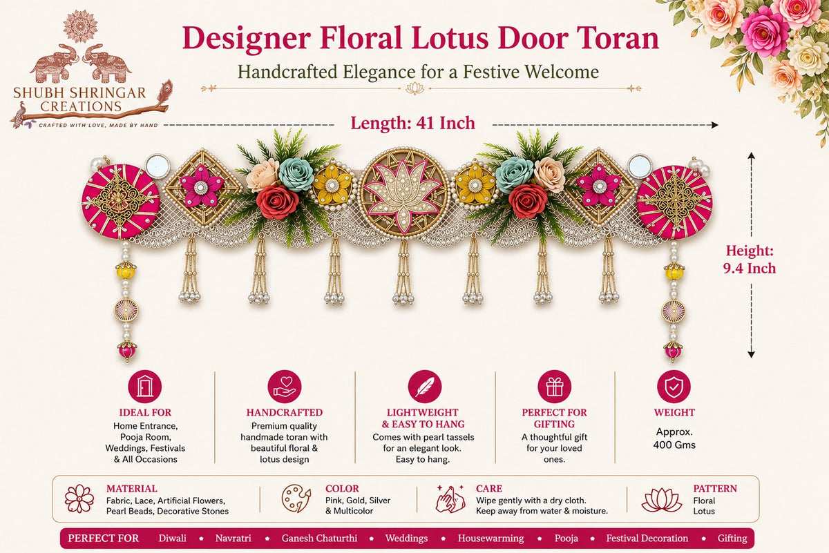 Toran-Floral motifs with artificial flowers and leaves