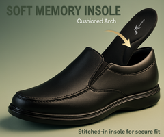 ZOVO Premium Vegan Leather Men's Formal Shoe | Slip On Shoes | Soft Cushioned Insole |Arch Support, Business Casual, Office Wear Shoes