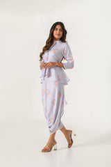 Slate Grey Peplum Dhoti Jumpsuit