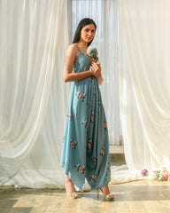 Dusty Teal Palazzo Jumpsuit