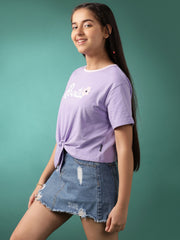 بلوزة قصيرة قطنية للبنات