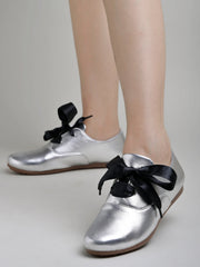 Smart Casual Silver Sneakers For Women & Girls