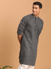 Vastramay - Men's Grey Cotton Kurta