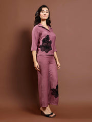 Floral Patchwork Linen Shirt & Trousers