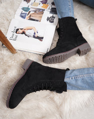 Black Block Solid Regular Boots