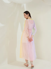 شال نسائي طويل متعدد الألوان متدرج الألوان