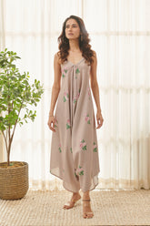 Mocha Brown Polka Dot Palazzo Jumpsuit