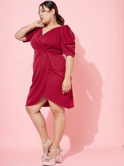 Plus Size Puff Sleeve Dress