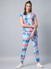 Women's Multicolored Tie & Dye Tracksuit Set