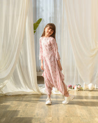 Rosey Pink Dhoti Jumpsuit Kids