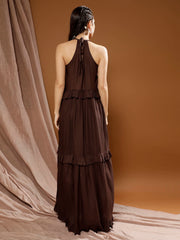 Women Bohemian Halter Neck Maxi Dress