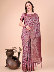 Elegant Cotton Silk Saree with Floral Design & Rich Pallu - Festive & Wedding Wear