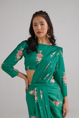 Jade Green Lungi Saree Set