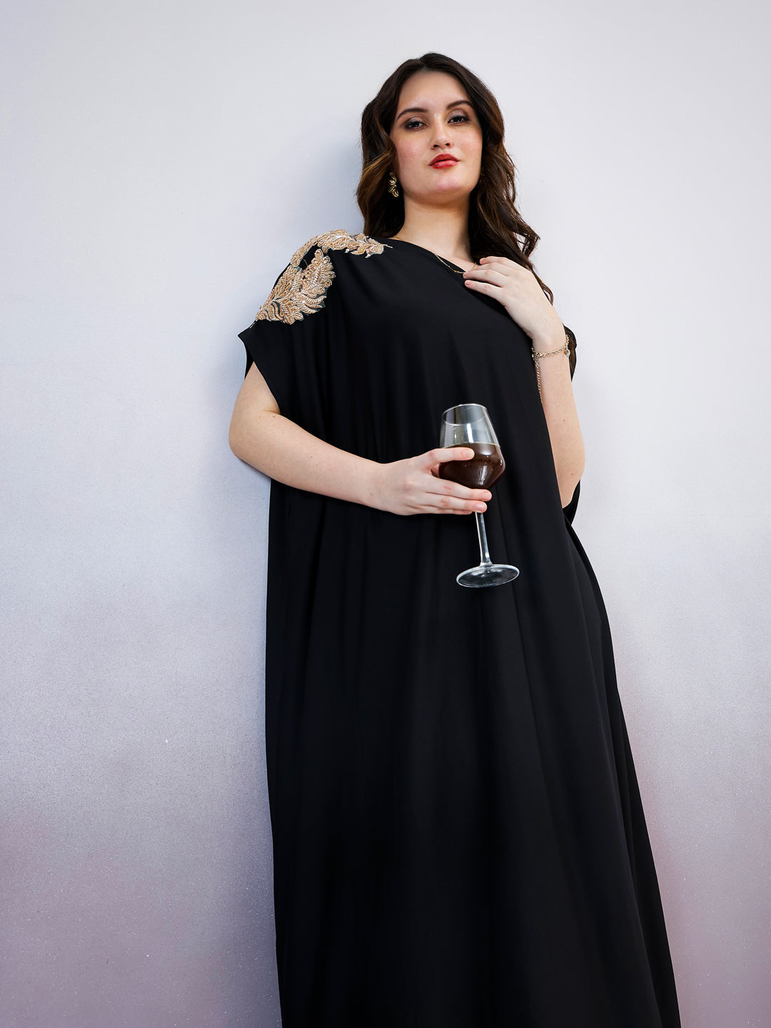 Women Embellished One Shoulder Maxi Dress
