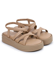 صنادل كاجوال أنيقة بكعب مسطح وحزام خلفي