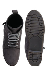 Grey Block Solid Regular Boots