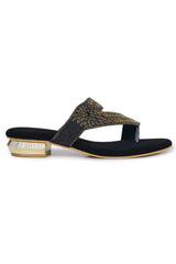 صندل أنيق وعصري بكعب دائري مفتوح من الخلف بعرض بوصة واحدة