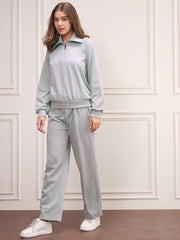 Women's Grey Fleece Tracksuit Set