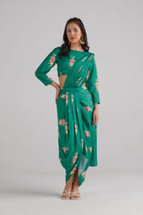 Jade Green Lungi Saree Set