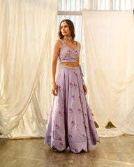 Very Peri Lilac Sequins Kali Lehenga Set