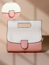 حقيبة يد نسائية على شكل ظرف - وردي فلامنغو وأبيض عاجي