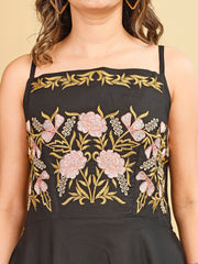 Black color rayon with mul