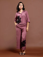 Floral Patchwork Linen Shirt & Trousers