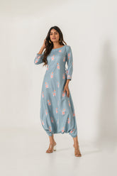 Aqua Blue Dhoti Jumpsuit