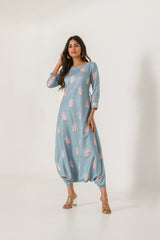 Aqua Blue Dhoti Jumpsuit