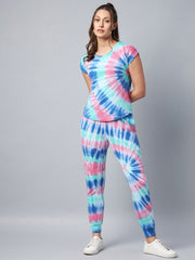 Women's Multicolored Tie & Dye Tracksuit Set