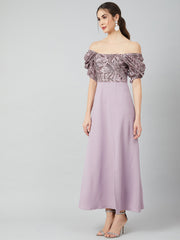 Women Lavender Embellished Maxi Dress