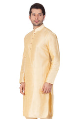 Vastramay - Men's Gold Silk Blend Kurta