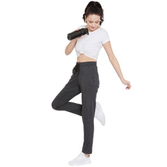 Women's Dark Grey Cotton Track Pants