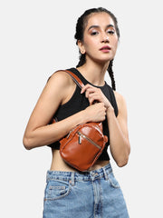 Haute Sauce-Women's The Patch Sling Bag - Tan Brown