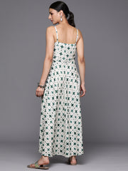 Varanga Women Off-White Spaghetti- Strap A-Line Dress