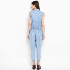 Women's Denim Ice Blue Wash Jumpsuit
