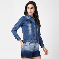 Women's Hand Painted Denim Jacket-Future