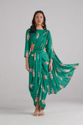 Jade Green Lungi Saree Set