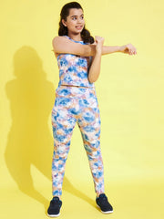 Girls Printed Racer Back Active Wear Set