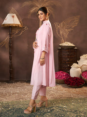Ligth Pink Embroidered Kurta Set