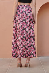 Raisin Straight Satin Skirt